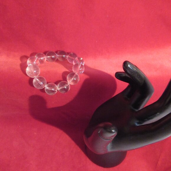 Clear Quartz Crystal Bracelet, Chunky, restrung, Vintage - Picture 9 of 10